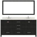 Modern Fittings Caroline Premium 72" Double Bath Vanity with Dazzle White Quartz Top and Square Sinks With Zebra Gray