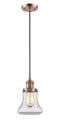Innovations Lighting Bellmont 1-100 watt 6 inch Antique Copper Mini Pendant with Clear glass 201CACG192