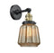Innovations Lighting Chatham 1-100 watt 6 inch Black Antique Brass Sconce with Mercury Fluted glass and Solid Brass 180 Degree Adjustable Swivel With Engraved Cast Cup Includes a "High-Low-Off" Switch. 203SWBABG146