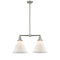 Cone Island Light shown in the Brushed Satin Nickel finish with a Matte White shade