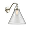 Cone Sconce shown in the Brushed Satin Nickel finish with a Clear shade