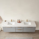 Vinnova Design Alicante 84" Double Sink Bath Vanity with White Sintered Stone Top