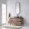 Trento 48" Single Sink-Bath Vanity in North American Oak with Black Sintered Stone Top Oval Concrete Sink