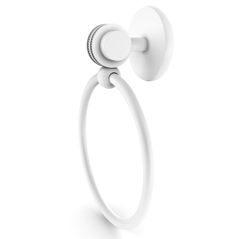 Allied Brass Satellite Orbit Two Collection Towel Ring with Dotted Accent 7216D-WHM