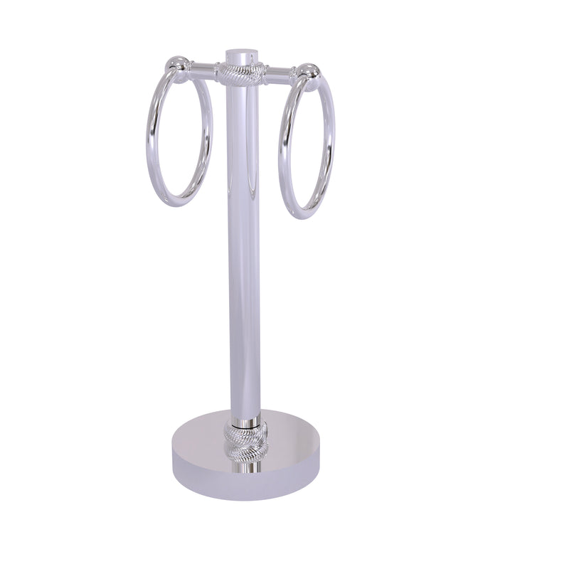 Allied Brass Vanity Top 2 Towel Ring Guest Towel Holder with Twisted Accents 953T-PC
