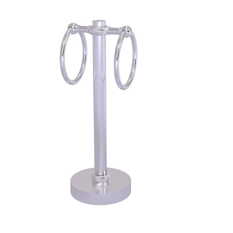 Allied Brass Vanity Top 2 Towel Ring Guest Towel Holder with Twisted Accents 953T-SCH