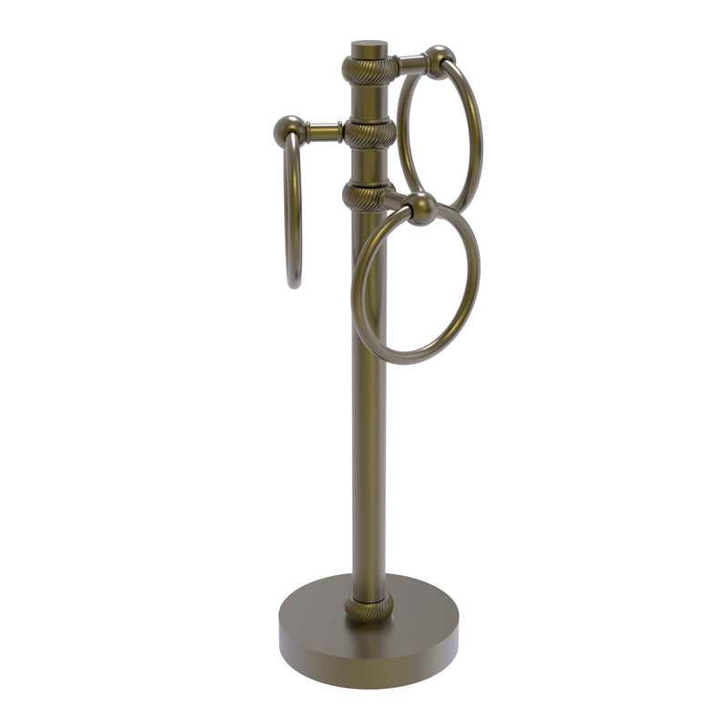 Allied Brass Vanity Top 3 Towel Ring Guest Towel Holder with Twisted Accents 983T-ABR