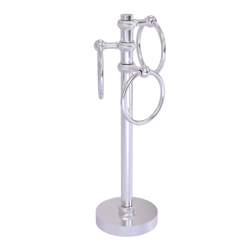 Allied Brass Vanity Top 3 Towel Ring Guest Towel Holder with Twisted Accents 983T-SCH