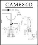 Cambridge Plumbing Clawfoot Tub Brass Wall Mount Faucet Hand Held Shower PC