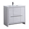 KubeBath Dolce 36" High Gloss White Modern Bathroom Vanity with White Quartz Counter-Top AD636GW