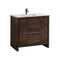 KubeBath Dolce 36" Rose Wood Modern Bathroom Vanity with White Quartz Counter-Top AD636RW