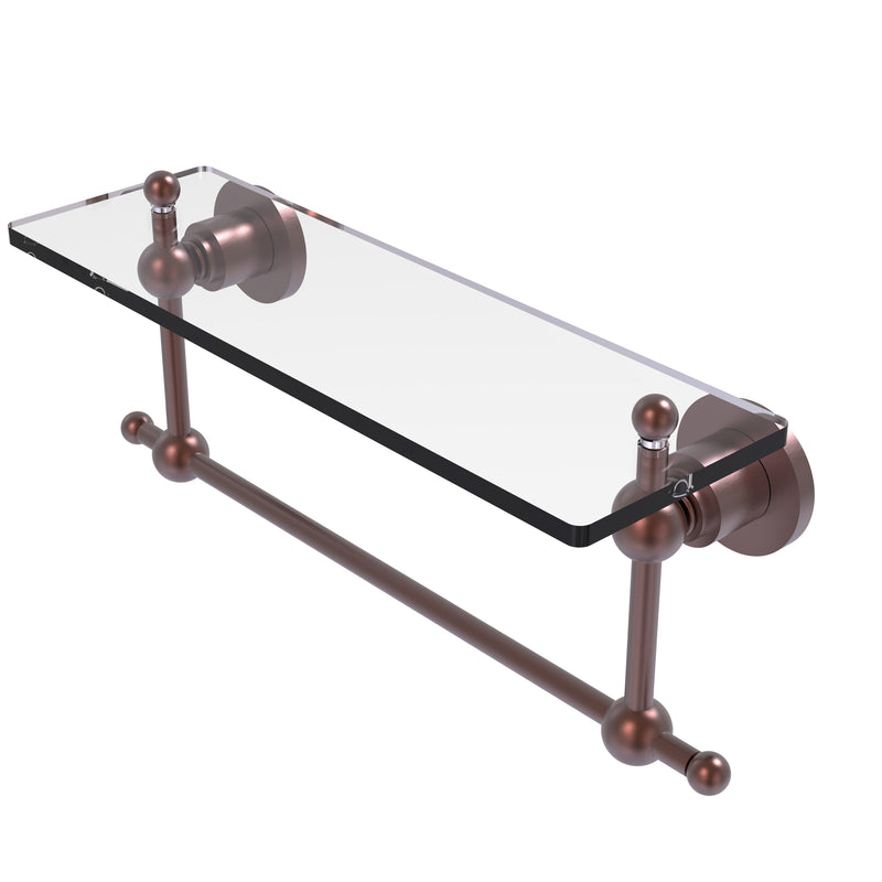 Allied Brass Astor Place 16 Inch Glass Vanity Shelf with Integrated Towel Bar AP-1TB-16-CA