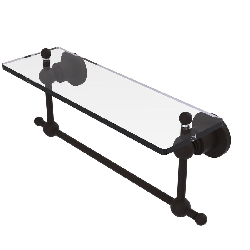 Allied Brass Astor Place 16 Inch Glass Vanity Shelf with Integrated Towel Bar AP-1TB-16-ORB
