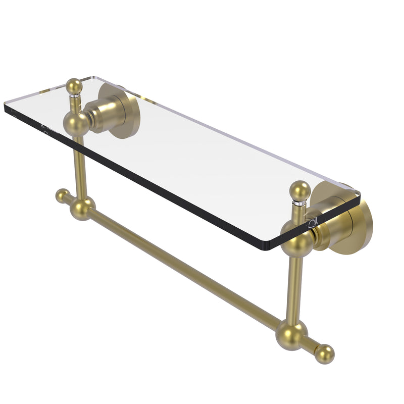 Allied Brass Astor Place 16 Inch Glass Vanity Shelf with Integrated Towel Bar AP-1TB-16-SBR