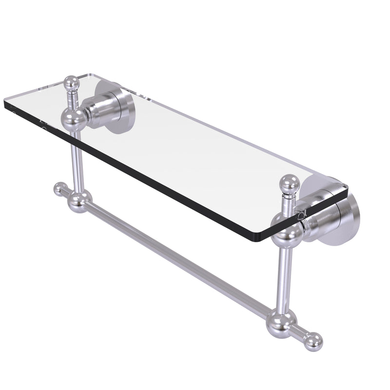 Allied Brass Astor Place 16 Inch Glass Vanity Shelf with Integrated Towel Bar AP-1TB-16-SCH