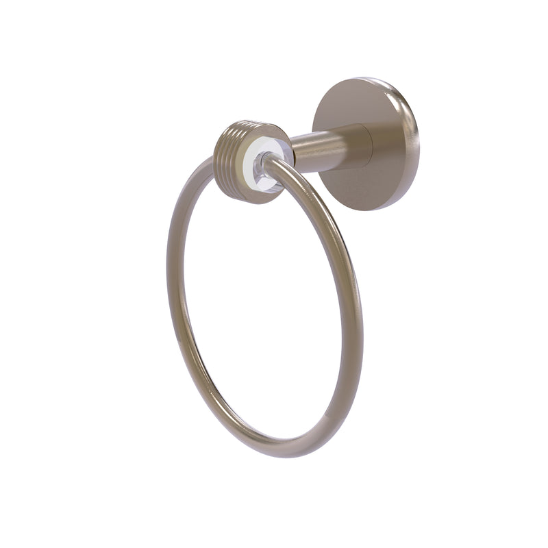 Allied Brass Clearview Collection Towel Ring with Groovy Accents CV-16G-PEW
