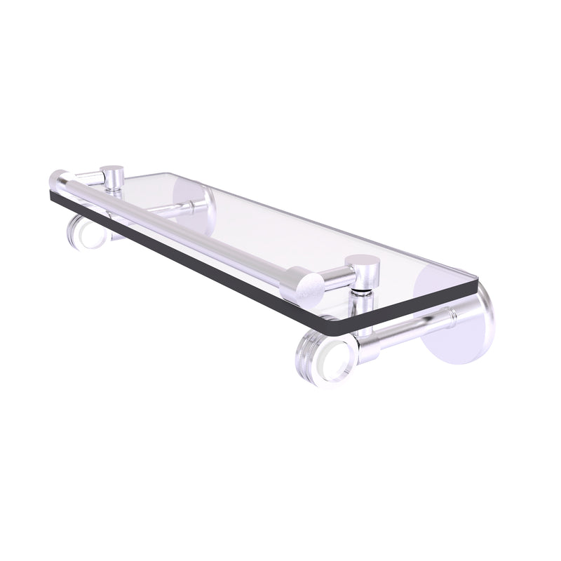 Allied Brass Clearview Collection 16 Inch Gallery Rail Glass Shelf with Dotted Accents CV-1D-16-GAL-SCH