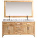 Design Element London 72" Double Sink Vanity Set in Honey Oak Finish