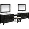 Design Element London 84" Single Sink Vanity Set in Espresso Finish with One Make-up Table in Espresso Finish