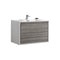 KubeBath DeLusso 36" Ash Gray Wall Mount Modern Bathroom Vanity DL36-HGASH