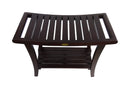 DecoTeak Harmony 30" Extended Height Teak Shower Bench with Shelf and LiftAide Arms DT122