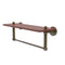 Allied Brass Dottingham Collection 16 Inch Solid IPE Ironwood Shelf with Integrated Towel Bar DT-1TB-16-IRW-ABR