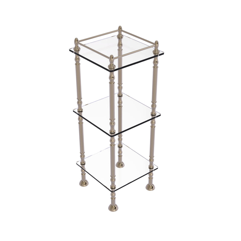 Allied Brass Three Tier Etagere with 14 Inch x 14 Inch Shelves ET-14X143TGL-PEW