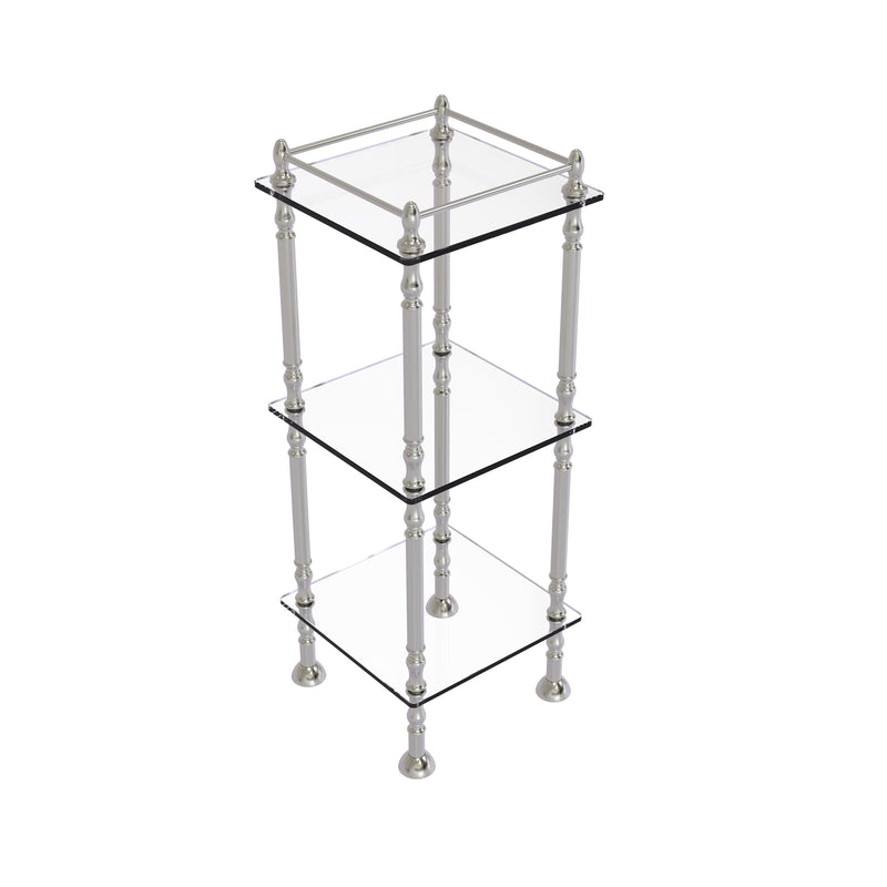 Allied Brass Three Tier Etagere with 14 Inch x 14 Inch Shelves ET-14X143TGL-SN