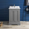 Fresca Windsor 24" Gray Textured Traditional Bathroom Cabinet with Top and Sink FCB2424GRV-CWH-U