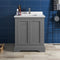 Fresca Windsor 30" Gray Textured Traditional Bathroom Cabinet with Top and Sink FCB2430GRV-CWH-U