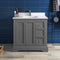 Fresca Windsor 36" Gray Textured Traditional Bathroom Cabinet with Top and Sink FCB2436GRV-CWH-U