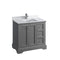 Fresca Windsor 36" Gray Textured Traditional Bathroom Cabinet w/ Top & Sink FCB2436GRV-CWH-U