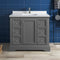 Fresca Windsor 40" Gray Textured Traditional Bathroom Cabinet with Top and Sink FCB2440GRV-CWH-U