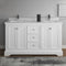 Fresca Windsor 60" Matte White Traditional Double Sink Bathroom Cabinet with Top and Sinks FCB2460WHM-CWH-U