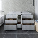 Fresca Formosa 70" Floor Standing Double Sink Modern Bathroom Cabinet in Rustic White FCB31-301230RWH-FC