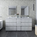 Fresca Formosa 70" Floor Standing Double Sink Modern Bathroom Cabinet in Rustic White FCB31-301230RWH-FC
