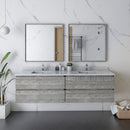 Fresca Formosa 70" Wall Hung Double Sink Modern Bathroom Cabinet in Ash FCB31-3636ASH