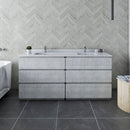 Fresca Formosa 70" Floor Standing Double Sink Modern Bathroom Cabinet in Rustic White FCB31-3636RWH-FC
