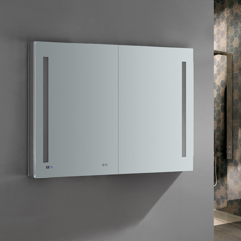 Fresca Tiempo 48" Wide x 36" Tall Bathroom Medicine Cabinet with LED Lighting and Defogger FMC014836