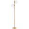 Dainolite 2 Light Incandescent Floor Lamp Aged Brass with White Opal Glass FOL-662F-AGB