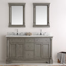 Fresca Kingston 61" Antique Silver Double Sink Traditional Bathroom Vanity with Mirrors FVN2260SA