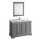 Fresca Windsor 48" Gray Textured Traditional Bathroom Vanity w/ Mirror FVN2448GRV