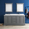 Fresca Windsor 72" Gray Textured Traditional Double Sink Bathroom Vanity with Mirrors FVN2472GRV