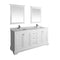 Fresca Windsor 72" Matte White Traditional Double Sink Bathroom Vanity w/ Mirrors FVN2472WHM