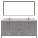 Modern Fittings Caroline Avenue 72" Double Bath Vanity with Cultured Marble Quartz Top and Square Sinks Faucets