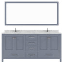 Modern Fittings Caroline Avenue 72" Double Bath Vanity with Cultured Marble Quartz Top and Square Sinks Faucets