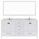 Modern Fittings Caroline Avenue 72" Double Bath Vanity with Cultured Marble Quartz Top and Square Sinks Faucets