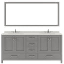 Modern Fittings Caroline Avenue 72" Double Bath Vanity with Quartz Top and Round Sinks Faucets