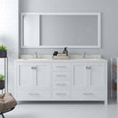 Modern Fittings Caroline Avenue 72" Double Bath Vanity with Quartz Top and Round Sinks Faucets