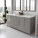 Modern Fittings Caroline Avenue 72" Double Bath Vanity with Quartz Top and Square Sinks Faucets